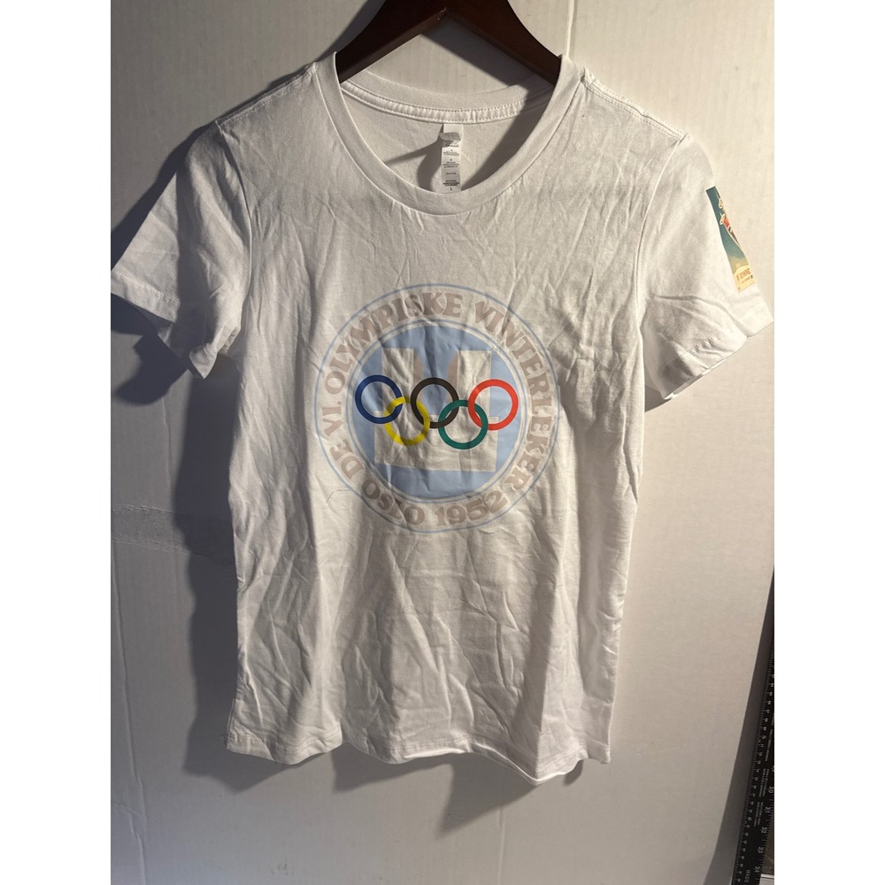 Bella Canvas Oslo 1952 Olympic Winter Games Graphic T-Shirt White Large